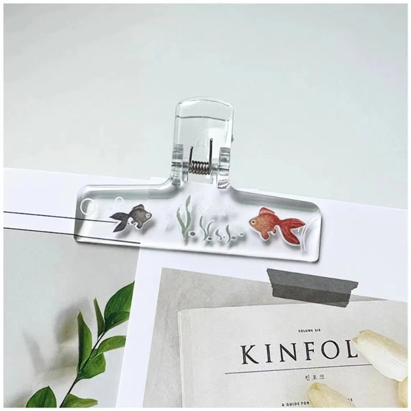 Aquarium Goldfish - Clip de reliure transparent en acrylique
