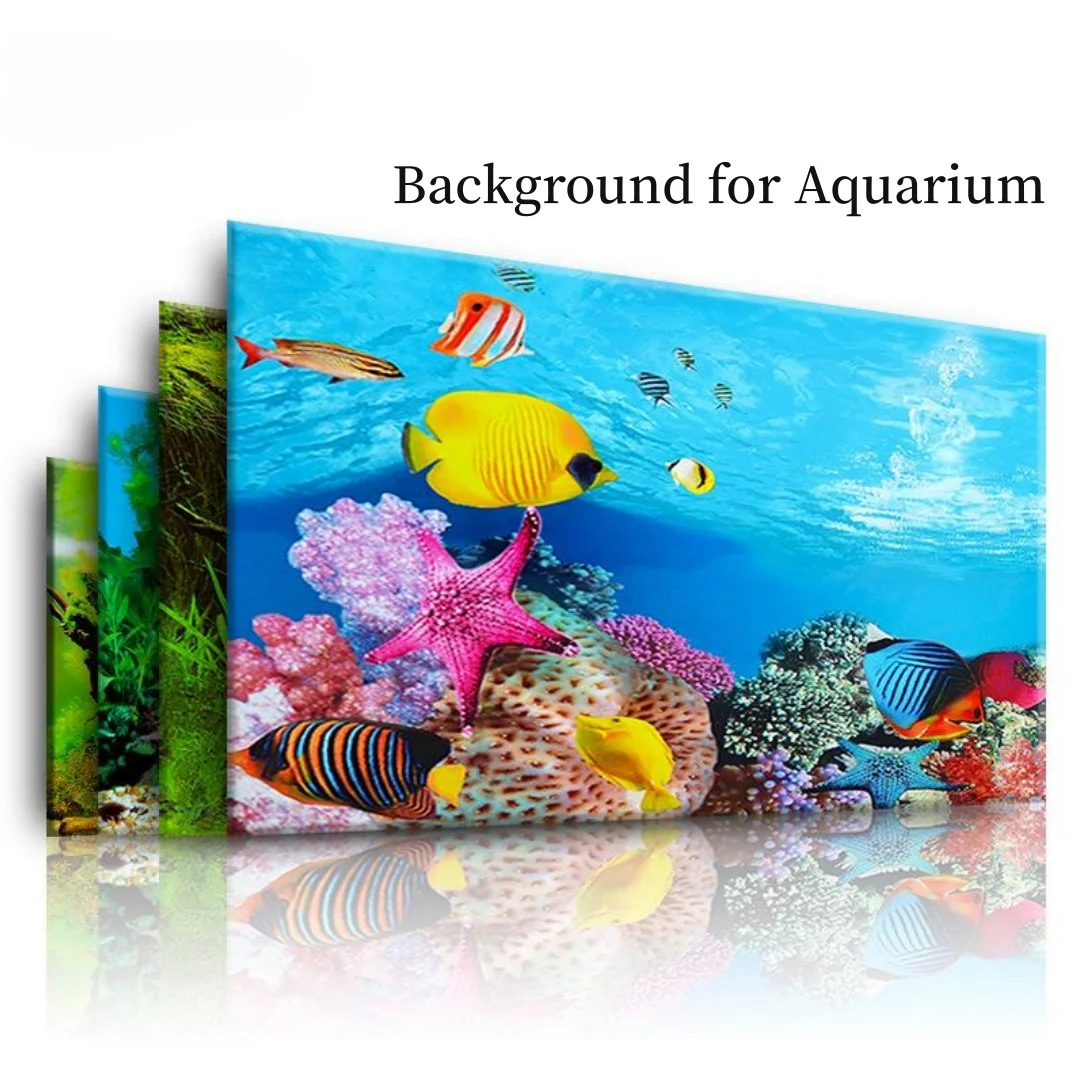 Aquarium Fish Cartoon - Autocollant 3D de Fond d'Aquarium, Affiche