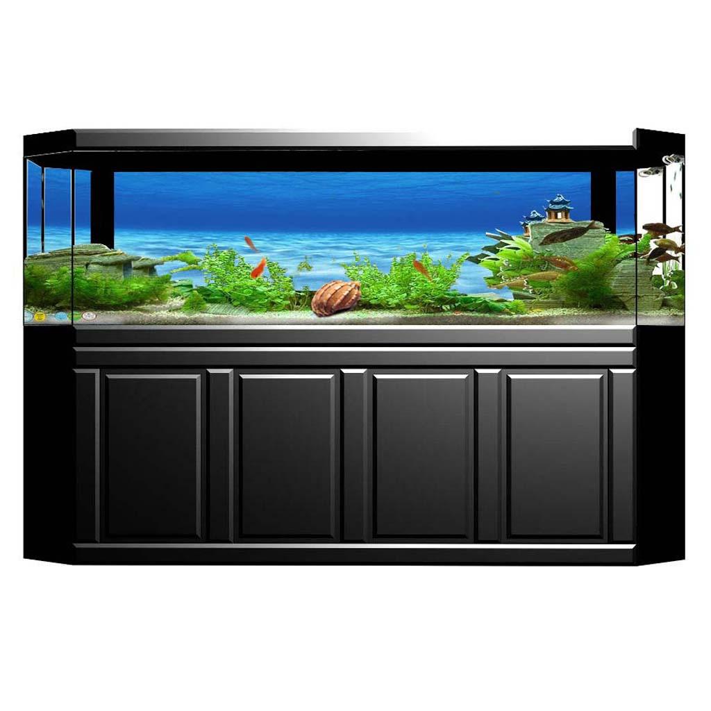 Aquarium Fish World - Affiche de fond d'aquarium décorative latérale,