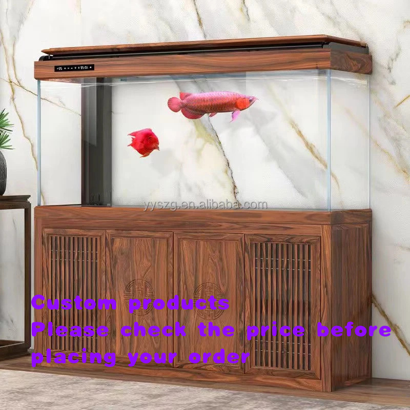 Live Fish Aquarium - Aquarium mural rectangulaire en verre de