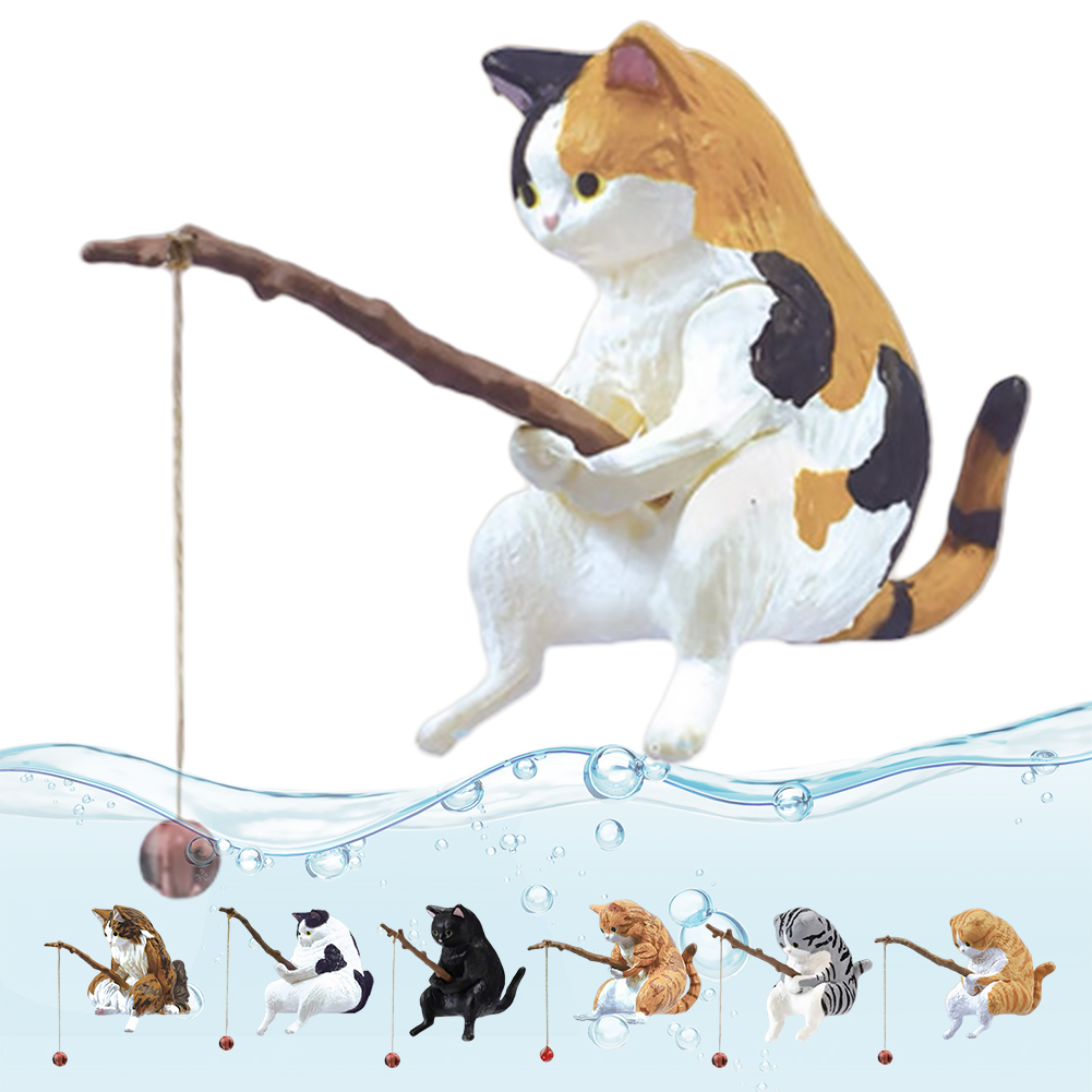 Figurine de chat de pêche mign - Aquarium Fish Cartoon avis et prix